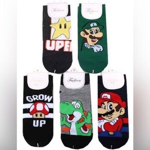 Dozen Mario Character Socks - Multicolor